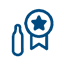 Line art icon representing top-rated quality or award-winning cream chargers.