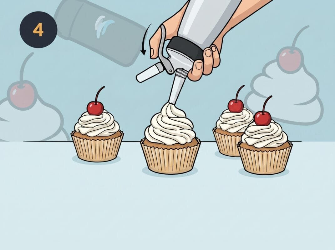 how to use whipped cream charger step 4
