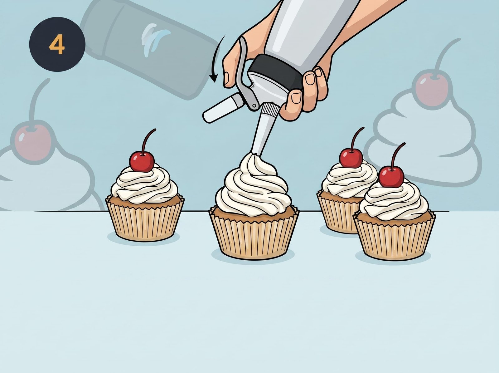 how to use whipped cream charger step 4